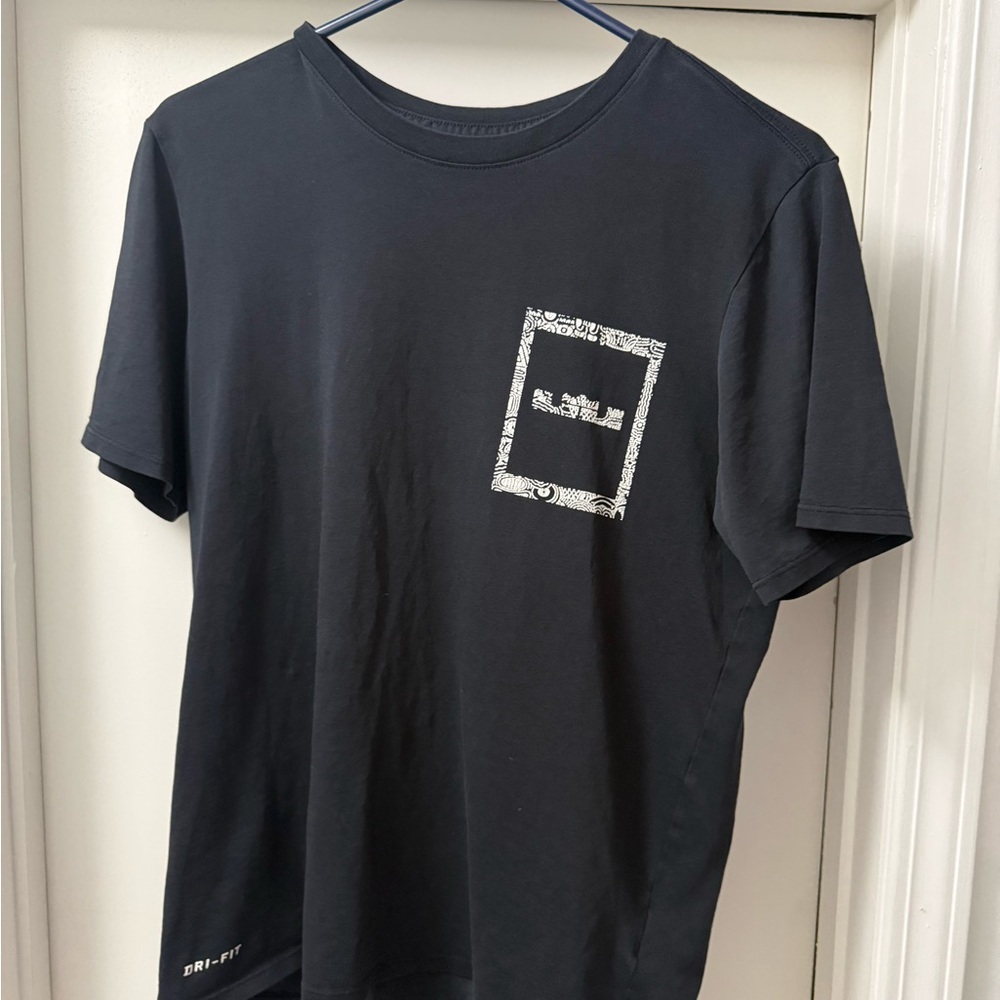 Nike Dri-Fit Black Tee with LeBron James Logo Size Medium